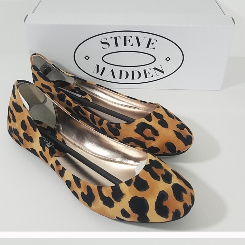 Steve Madden P-Haven Black and Brown Leopard Flats